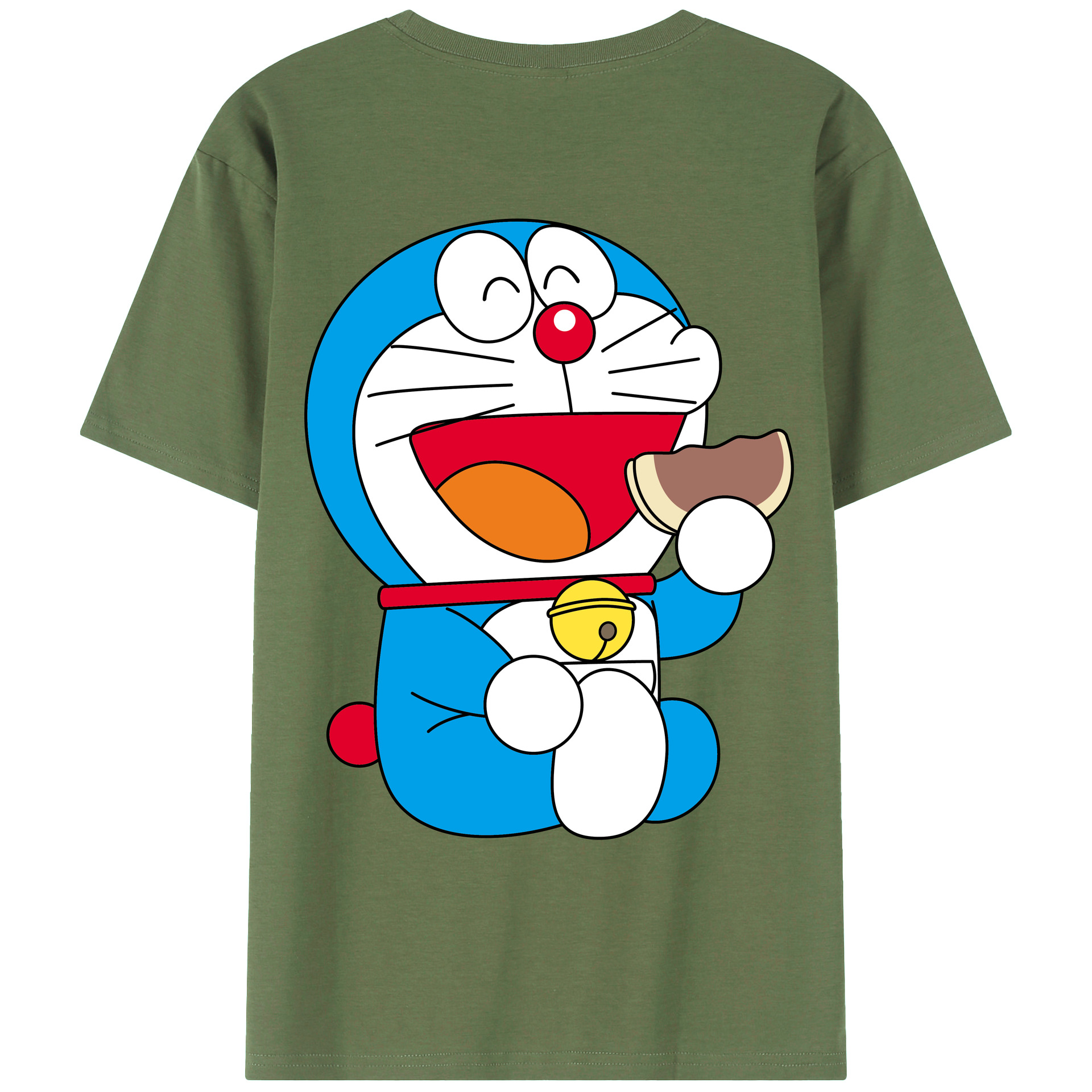 （画像用） ドラえもん Doraemon 綿100％ メンズ半袖Tシャツ（バックプリント） 通気性